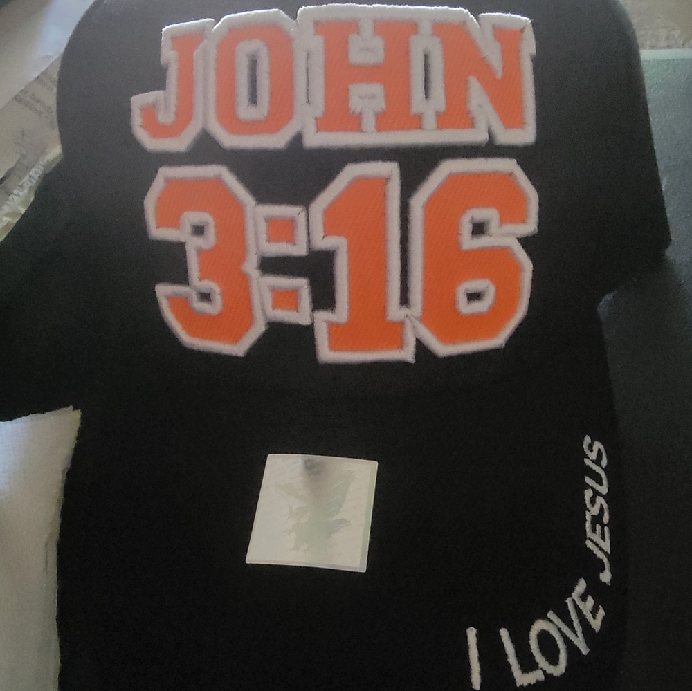 New Black And orange John 3:16 baseball cap